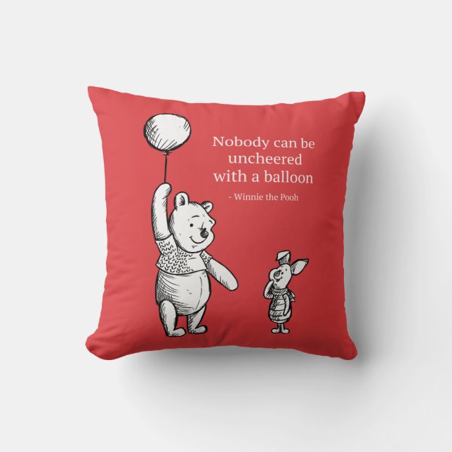 Pooh & Piglet | Nobody Can Be Uncheered Throw Pillow (Front)