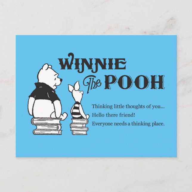Pooh & Piglet - Thinking Thoughts of You Postcard (Front)