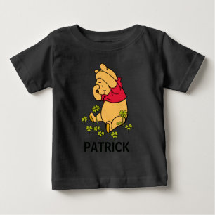 Pooh Playing in a Shamrock Patch Baby T-Shirt