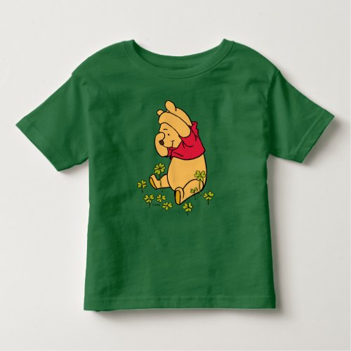 Pooh Playing in a Shamrock Patch Toddler T_shirt