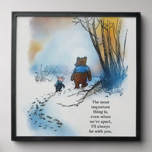 Pooh quote "Even when we're apart Peel And Stick Photo Tile