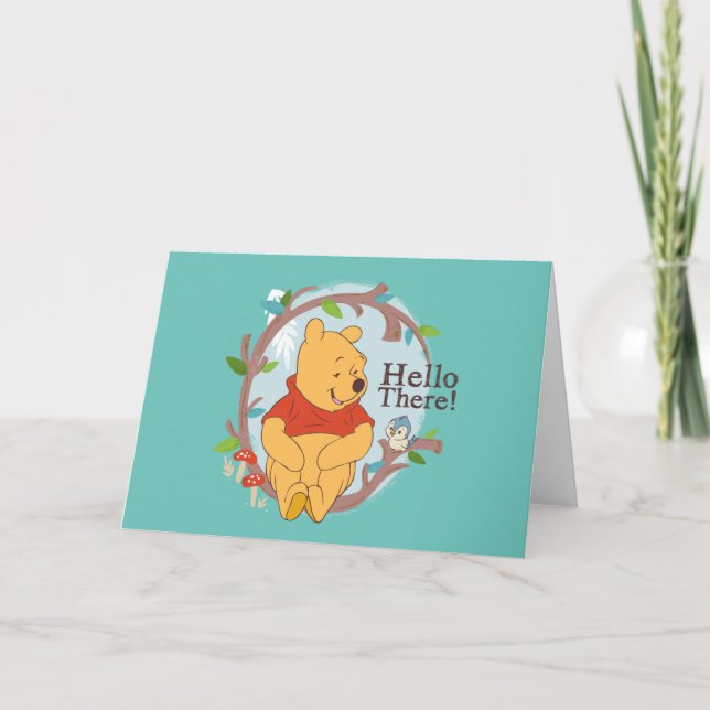 Pooh Sitting in a Tree - Hello There Card (Front)