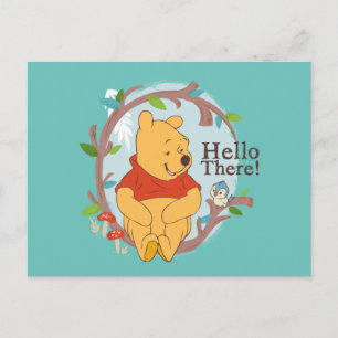 Pooh Sitting in a Tree - Hello There Postcard