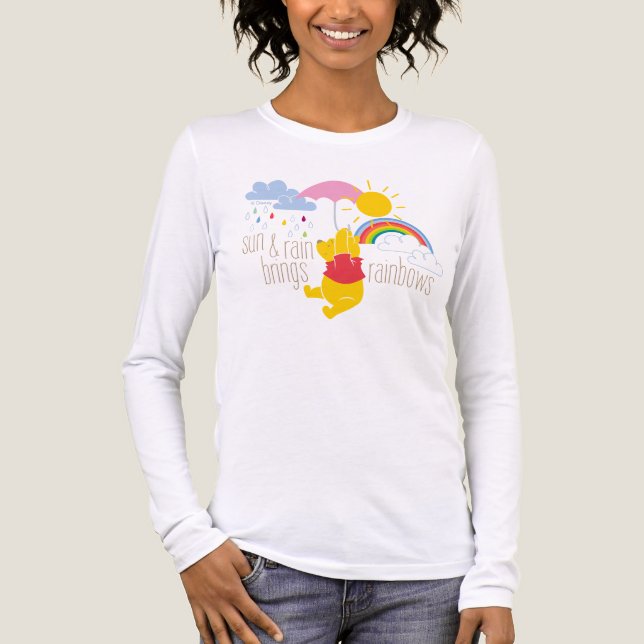 Pooh | Sun & Rain Brings Rainbows Quote Tri-Blend Shirt (Front)