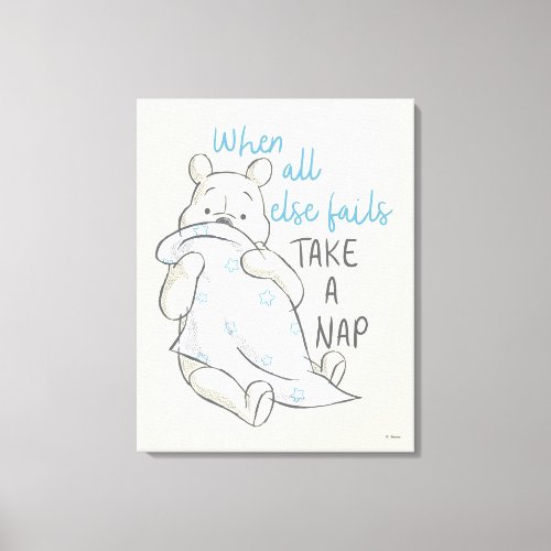 Pooh  Take a Nap Quote Canvas Print
