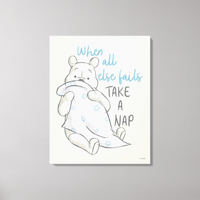 Pooh | Take a Nap Quote Canvas Print (Front)
