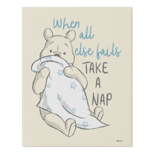 Pooh   Take a Nap Quote Faux Canvas Print