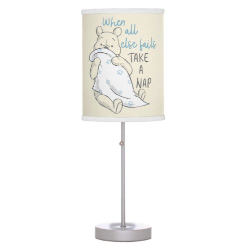 Pooh  Take a Nap Quote Table Lamp