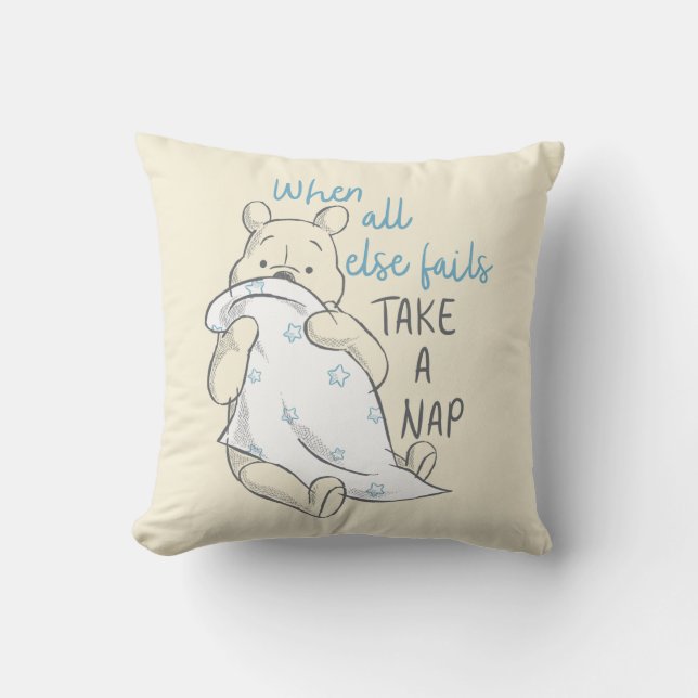 Pooh | Take a Nap Quote Throw Pillow (Front)