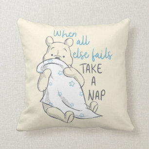 Pooh Take a Nap Quote Throw Pillow