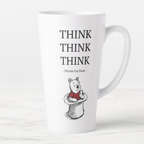 Pooh  Think Think Think Quote 2 Latte Mug