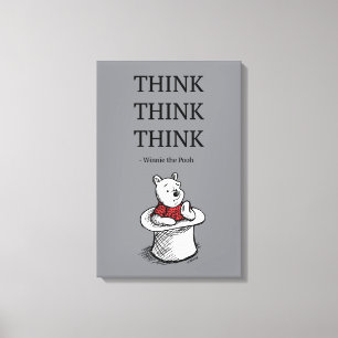 Pooh   Think Think Think Quote Canvas Print