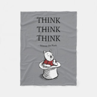 Pooh | Think Think Think Quote Fleece Blanket