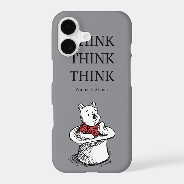 Pooh | Think Think Think Quote Iphone Case (Back)