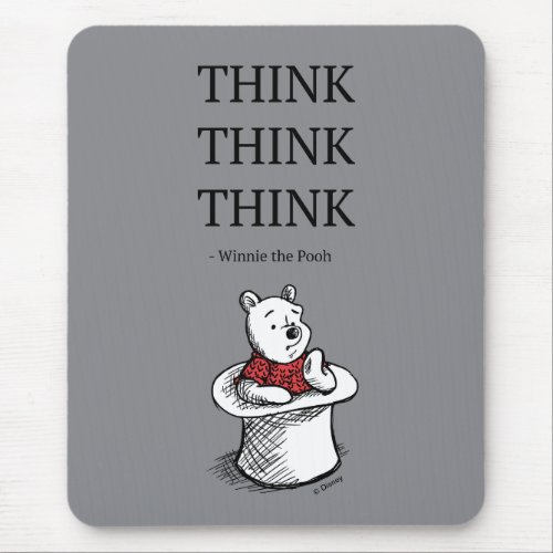 Pooh  Think Think Think Quote Mouse Pad