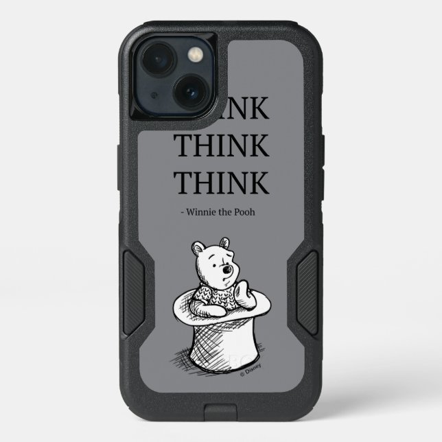 Pooh | Think Think Think Quote Otterbox iPhone Case (Back)