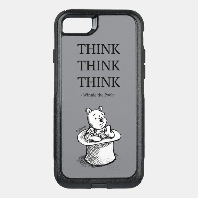 Pooh | Think Think Think Quote Otterbox iPhone Case (Back)