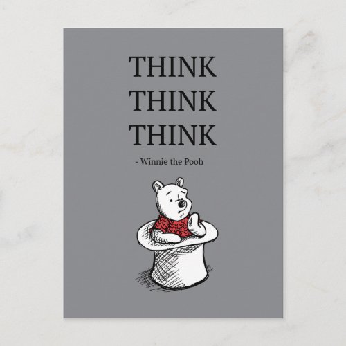 Pooh  Think Think Think Quote Postcard