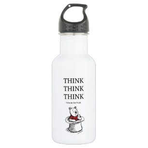 Pooh   Think Think Think Quote Stainless Steel Water Bottle
