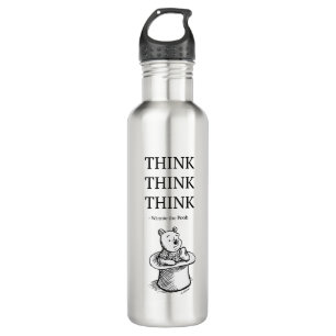Pooh   Think Think Think Quote Stainless Steel Water Bottle