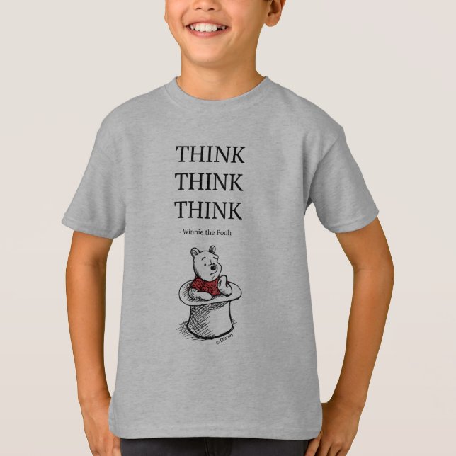 Pooh | Think Think Think Quote T-Shirt (Front)