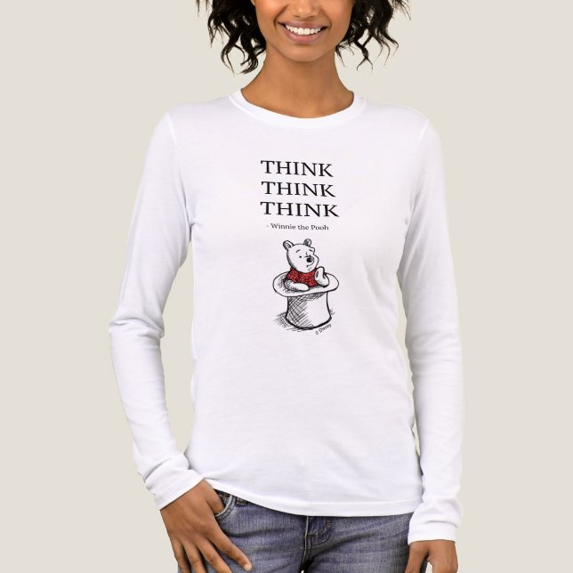 Pooh | Think Think Think Quote Tri-Blend Shirt (Front)