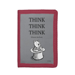 Pooh Think Think Think Quote Tri-fold Wallet