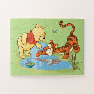 Pooh & Tigger By A Puddle Jigsaw Puzzle