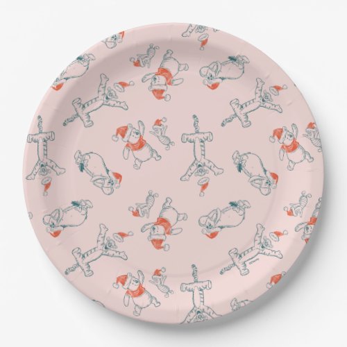 Pooh Tigger Eeyore  Piglet Christmas Pattern Paper Plates