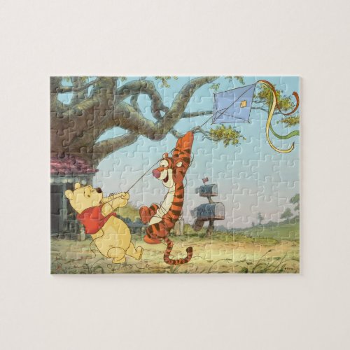 Pooh  Tigger Fly a Kite Jigsaw Puzzle