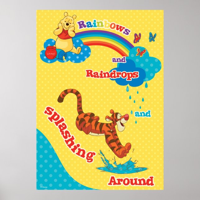Pooh & Tigger | Rainbows and Raindrops Poster (Front)