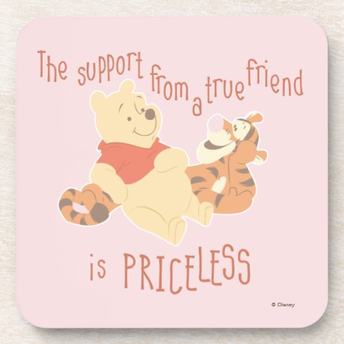 Pooh  Tigger  Support Quote Beverage Coaster