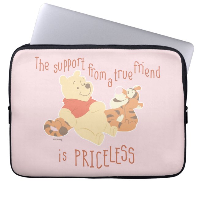 Pooh & Tigger | Support Quote Laptop Sleeve (Front)