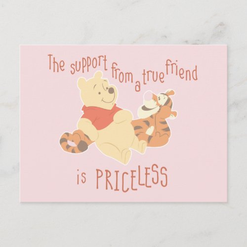 Pooh  Tigger  Support Quote Postcard