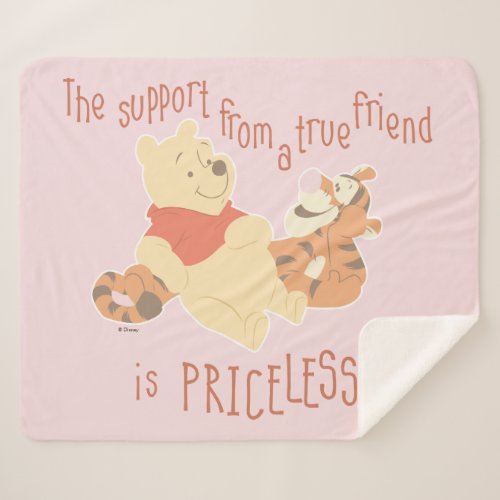 Pooh  Tigger  Support Quote Sherpa Blanket