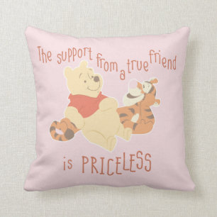 Pooh & Tigger Support Quote Throw Pillow