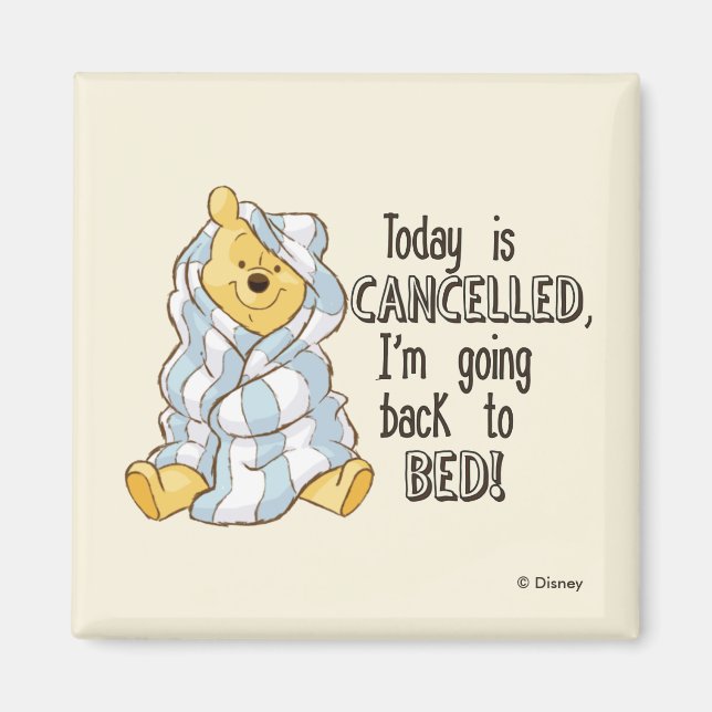 Pooh | Today is Cancelled Quote Magnet (Front)