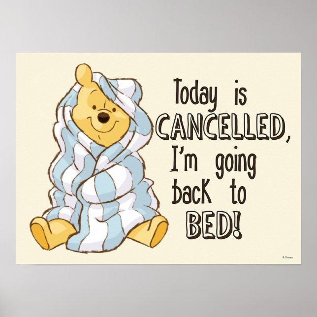 Pooh | Today is Cancelled Quote Poster (Front)