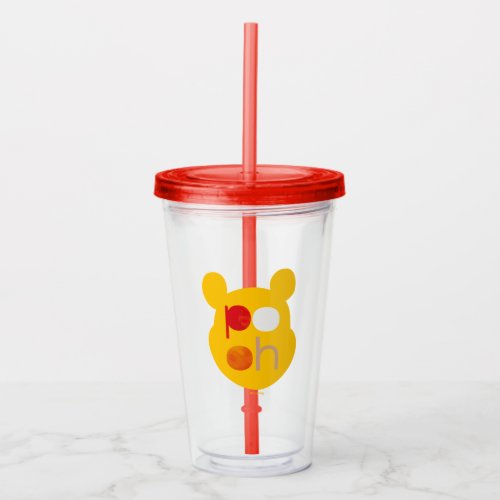 Pooh  Watercolor Big Head Acrylic Tumbler