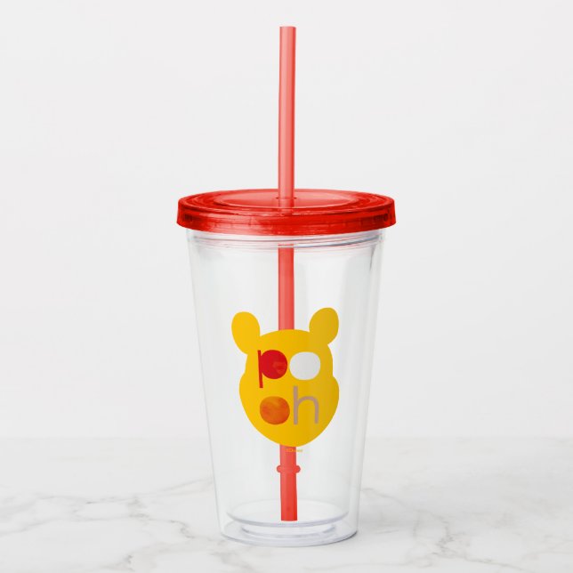 Pooh | Watercolor Big Head Acrylic Tumbler (Front)