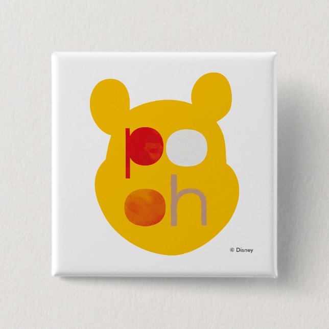 Pooh | Watercolor Big Head Button (Front)