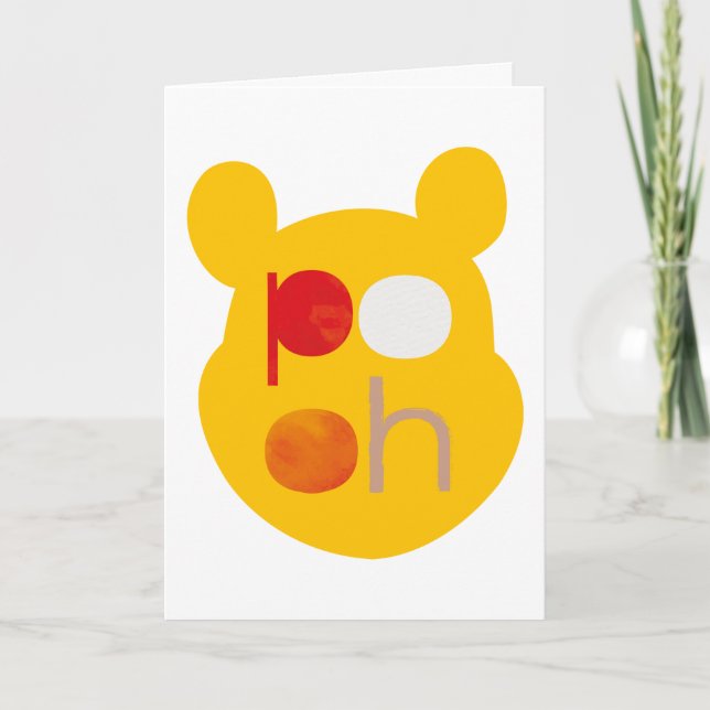Pooh | Watercolor Big Head Card (Front)