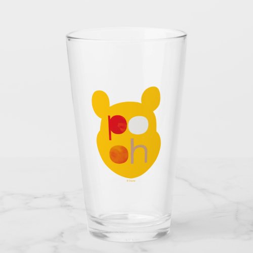 Pooh  Watercolor Big Head Glass