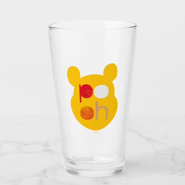 Pooh | Watercolor Big Head Glass (Front)