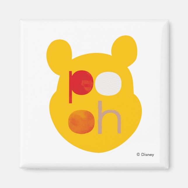 Pooh | Watercolor Big Head Magnet (Front)