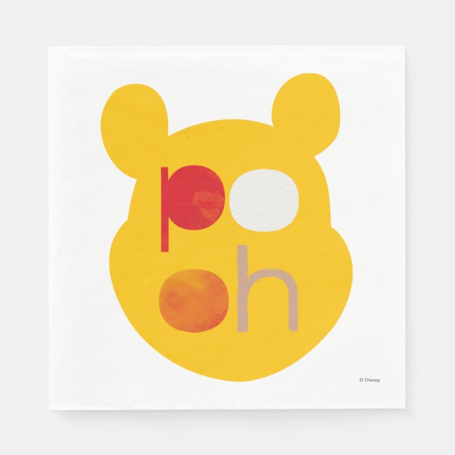 Pooh | Watercolor Big Head Napkins (Front)