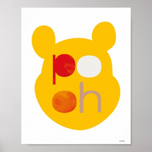 Pooh  Watercolor Big Head Poster