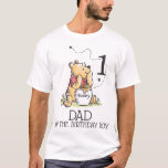Pooh Watercolor First Birthday Dad T-Shirt<br><div class="desc">Celebrate your little one’s first birthday with our Pooh Watercolor First Birthday Dad T-shirt. Featuring Pooh Bear, Piglet, Tigger, and Eeyore in a soft, watercolor design, this shirt adds a playful and whimsical Disney touch to the occasion. The gentle, pastel colors and beloved characters make it the perfect choice for...</div>