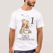 Pooh Watercolor First Birthday Dad T-shirt at Zazzle