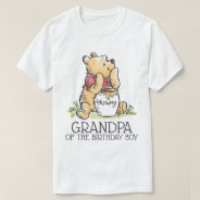 Pooh Watercolor First Birthday Grandpa T-shirt at Zazzle